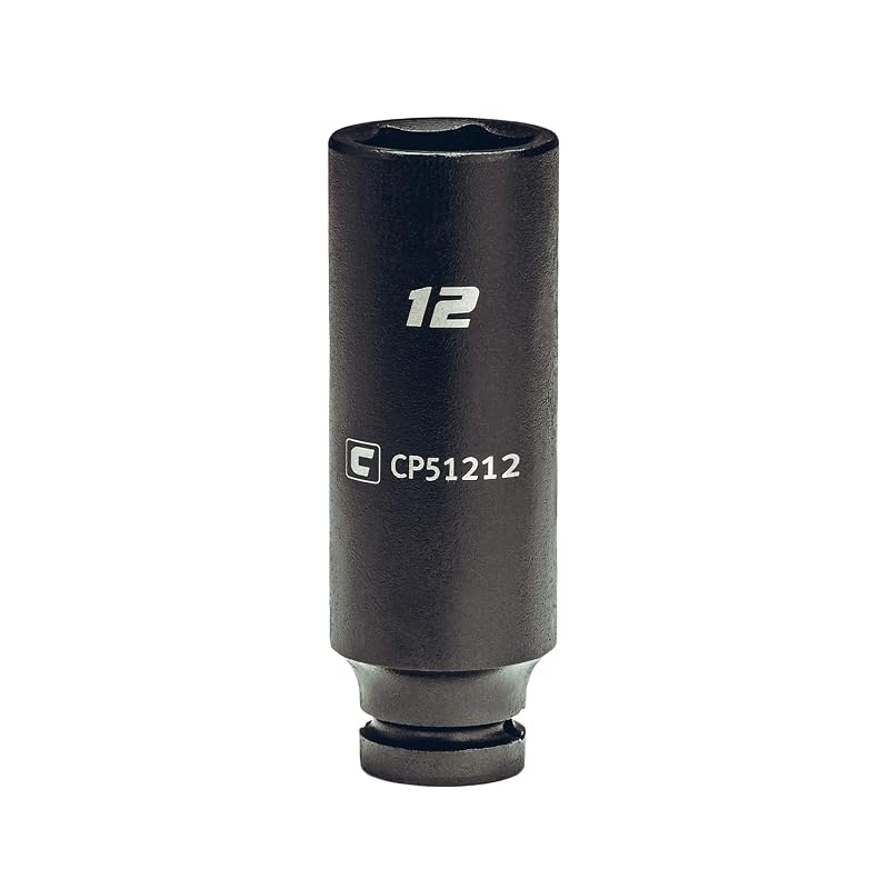 Soquete de impacto profundo Capri Tools 12 mm, 6 pontos, encaixe de 6,35 mm (1/4 pol.)