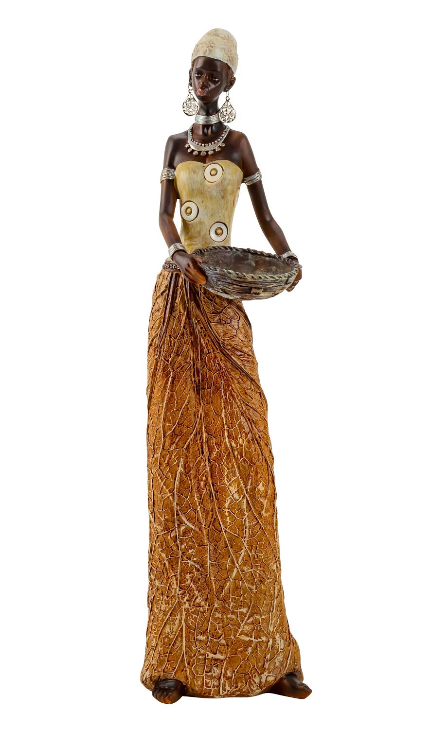 Lifestyle & More Escultura Moderna Mujer Africana Oro/marrón Altura 40 cm