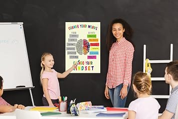 FaCraft Growth Mindset Posters - 12 x 18 Growth Mindset Positive Sayings