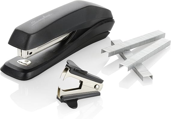 Swingline Stapler Value Pack ، سعة 20 ورقة ، خالية من المربى ، تشمل Stapler ، 1250 Staples and Staple Remover ، Black (54567)