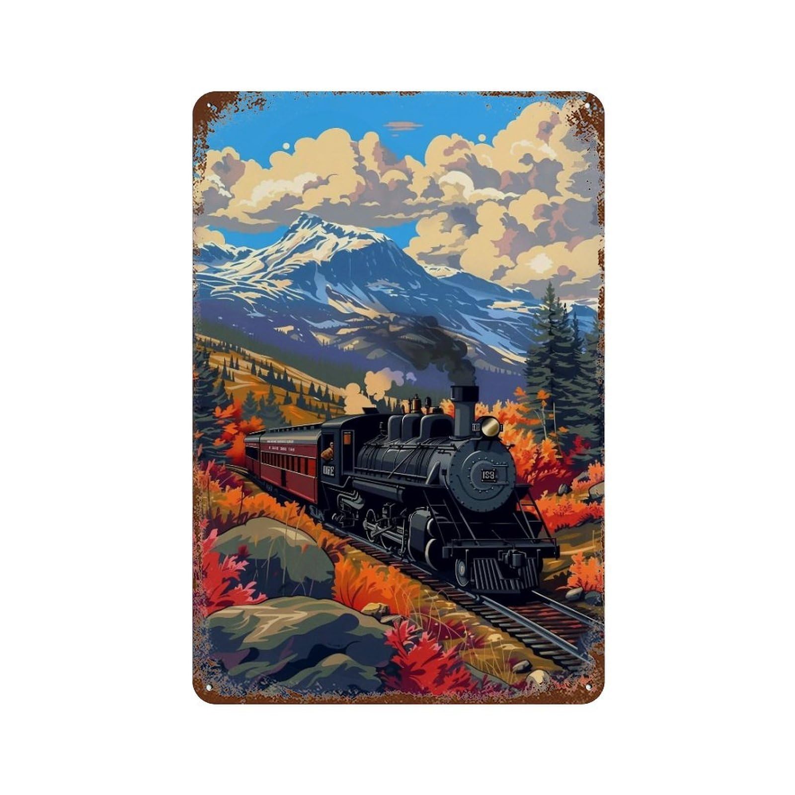 HDURYEYRYY Mountain Valley Steam Journey 01 Wall Retro Iron Vintage Art Metal Tin Sign Poster Modern Home Cofffee Club Art Bar Shop Decor 30x20cm