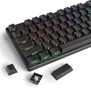 Fogruaden PBT Keycaps Side Print Keycap Set, Black Keycaps, Double Shot Shine Through, Cherry Profile, 130 Keys, Custom Keycaps for Cherry Gateron MX Switches Mechanical Keyboard(Black)