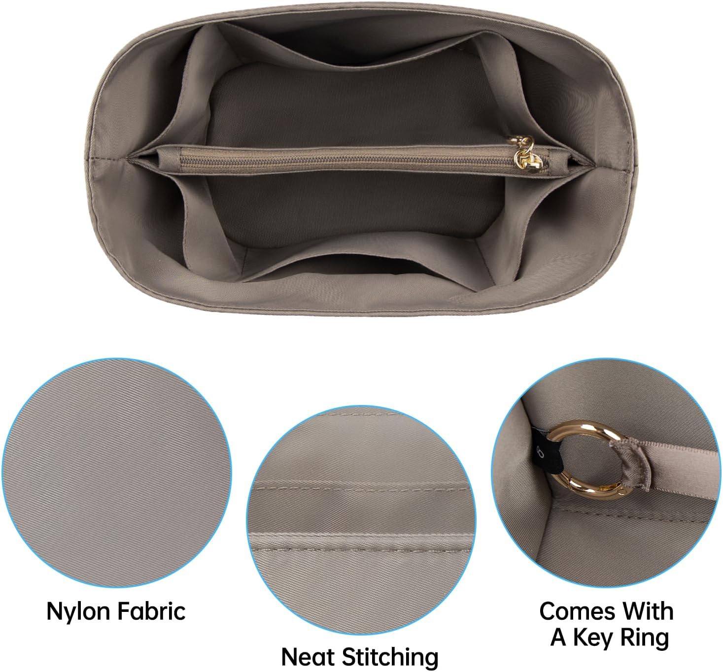 Organizer Insert for In The Loop 18/23, Nylon Inner Bag Organiser(Size: In The Loop 23, Color: Black)