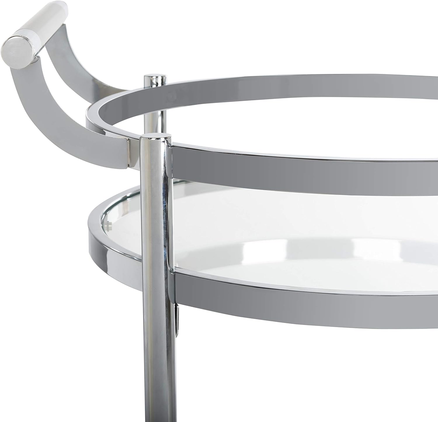 Safavieh Sienna Bar Cart, Chrome/Glass