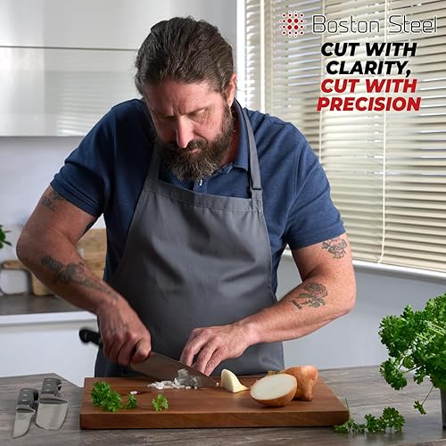 Miniatura 6 de Cuchillo de chef de 8 pulgadas  Cuchillo de cocina de acero inoxidable de alto carbono ultra afilado, cuchillo de chef profesional de 8 pulgadas con