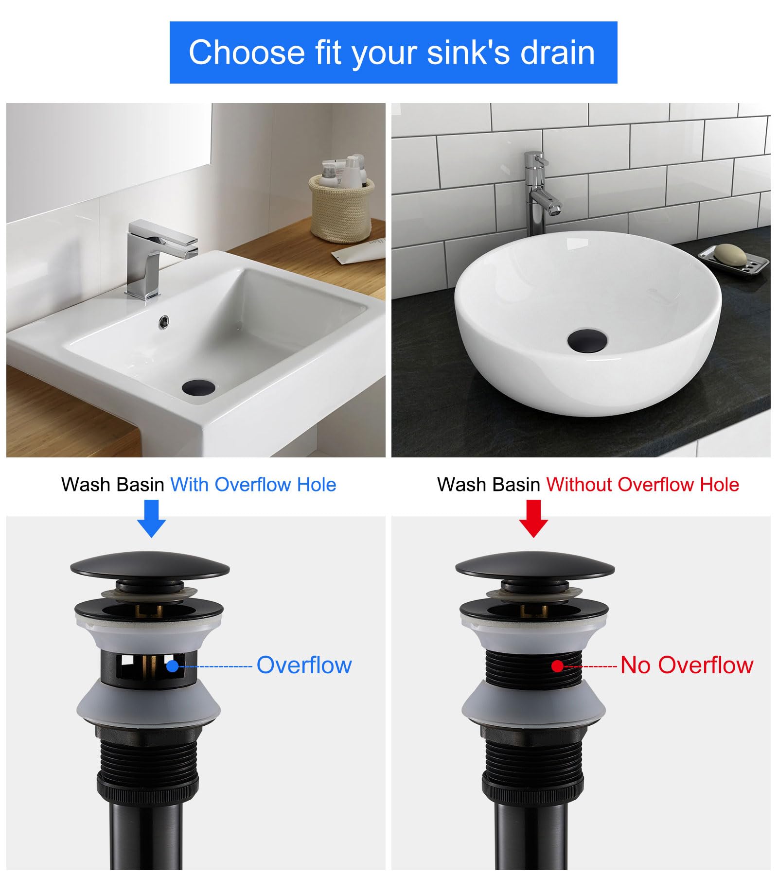 Trampa P de acero inoxidable con tapón para fregadero de baño, juego de trampa de botella de drenaje de fregadero de 1-1/4 sin desbordamiento, altura ajustable, kit completo de fontanería para