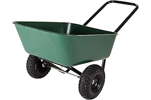 70019 Garden Barrow Dual-Wheel Wheelbarrow Garden Cart - Perfect for Landscaping, Construction, and Gardening