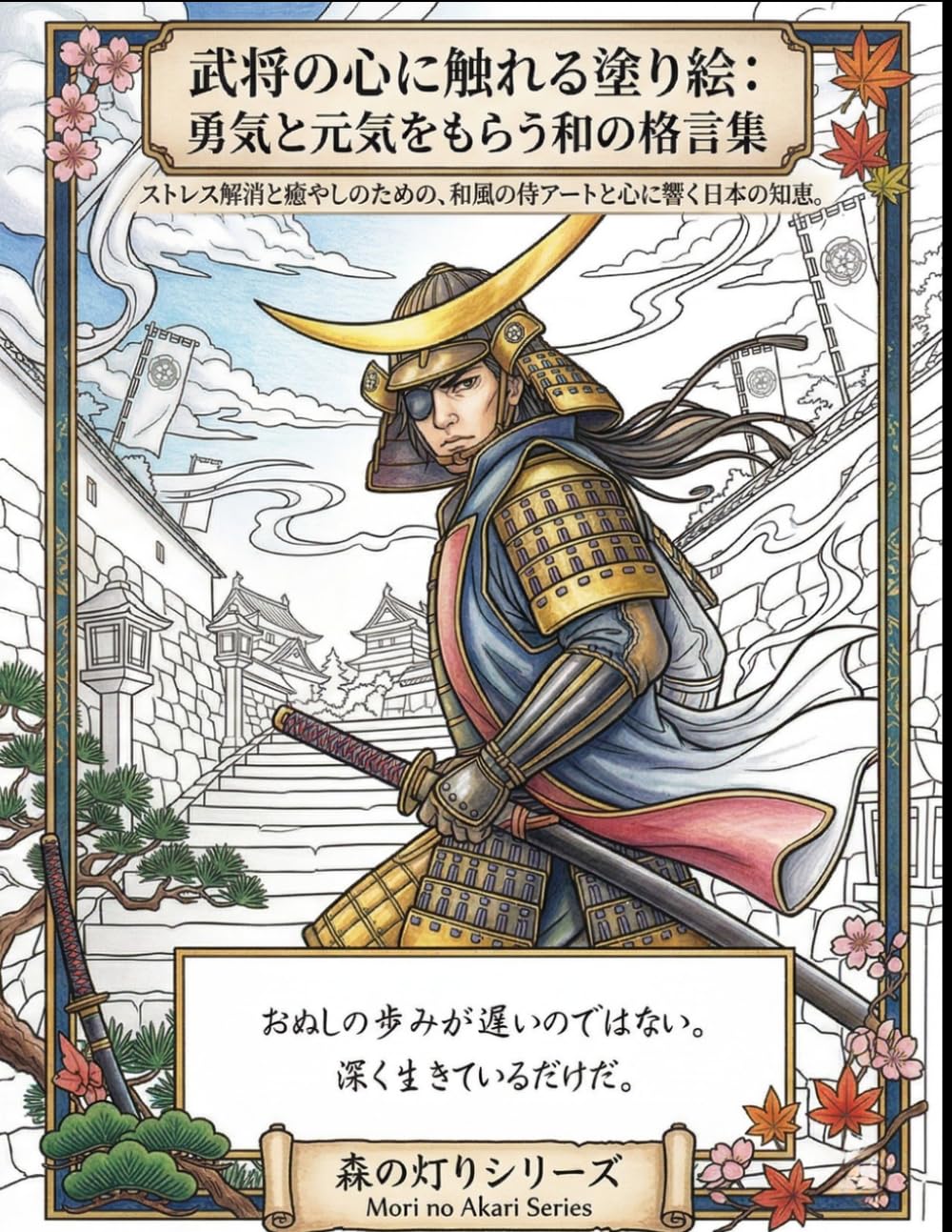 武将の心に触れる塗り絵：勇気と元気をもらう和の格言集: ストレス解消と癒やしのための、和風の侍アートと心に響く日本の知恵。 (森の灯りシリーズ)