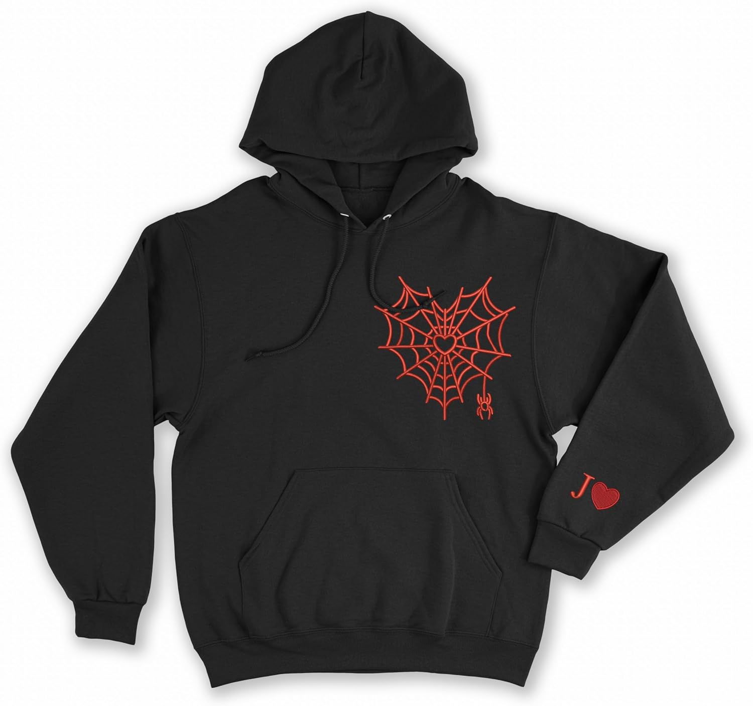 Custom Couple Embroidered Hoodies – Personalized Matching Hoodies with Spider Heart Web Design – Buy 2 for Couples – Gifts for Lovers, Him & Her, Birthday, Valentine’s Day, Halloween, Christmas - Image 8
