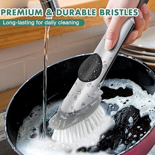 Miniatura 9 de Repuesto de cepillo dispensador de jabón, paquete de 8 cabezales de repuesto para cepillos de platos para cepillo de platos dispensador de jabón de