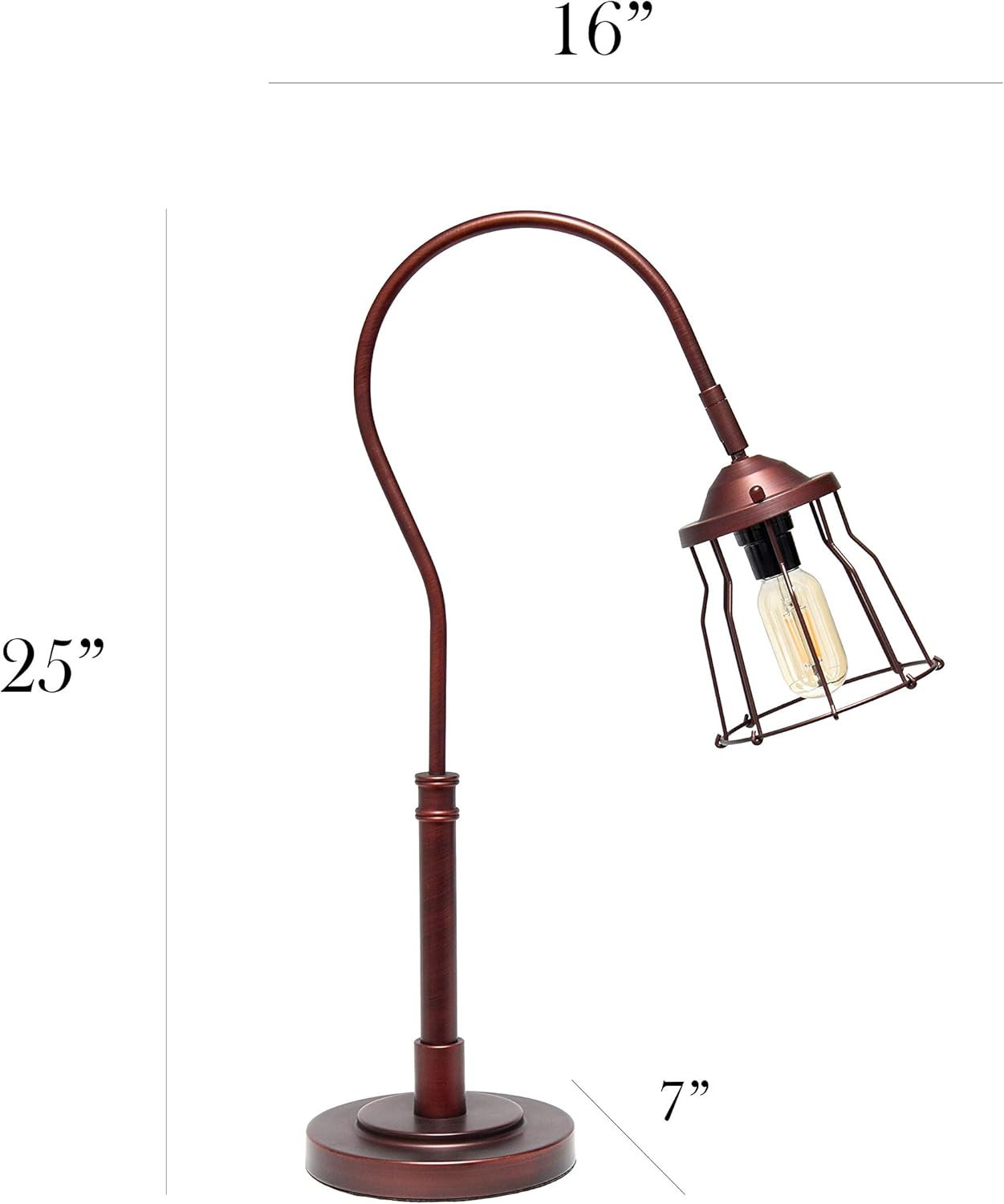 Elegant Designs LT1060-RDB Red Bronze Open Cage Table Lamp