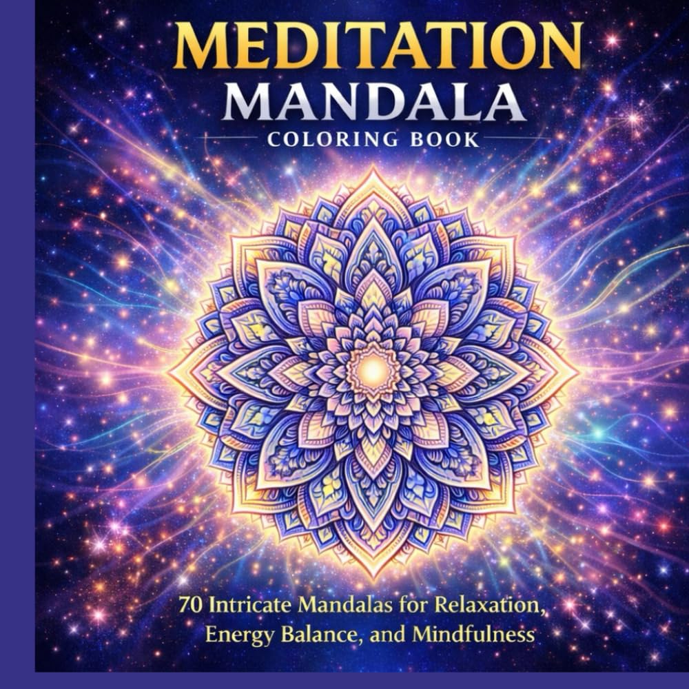 Meditation Mandala Coloring Book: 70 Intricate Mandalas for Relaxation, Energy Balance, and Mindfulness (Healing Energy Mandala Coloring Book Series)