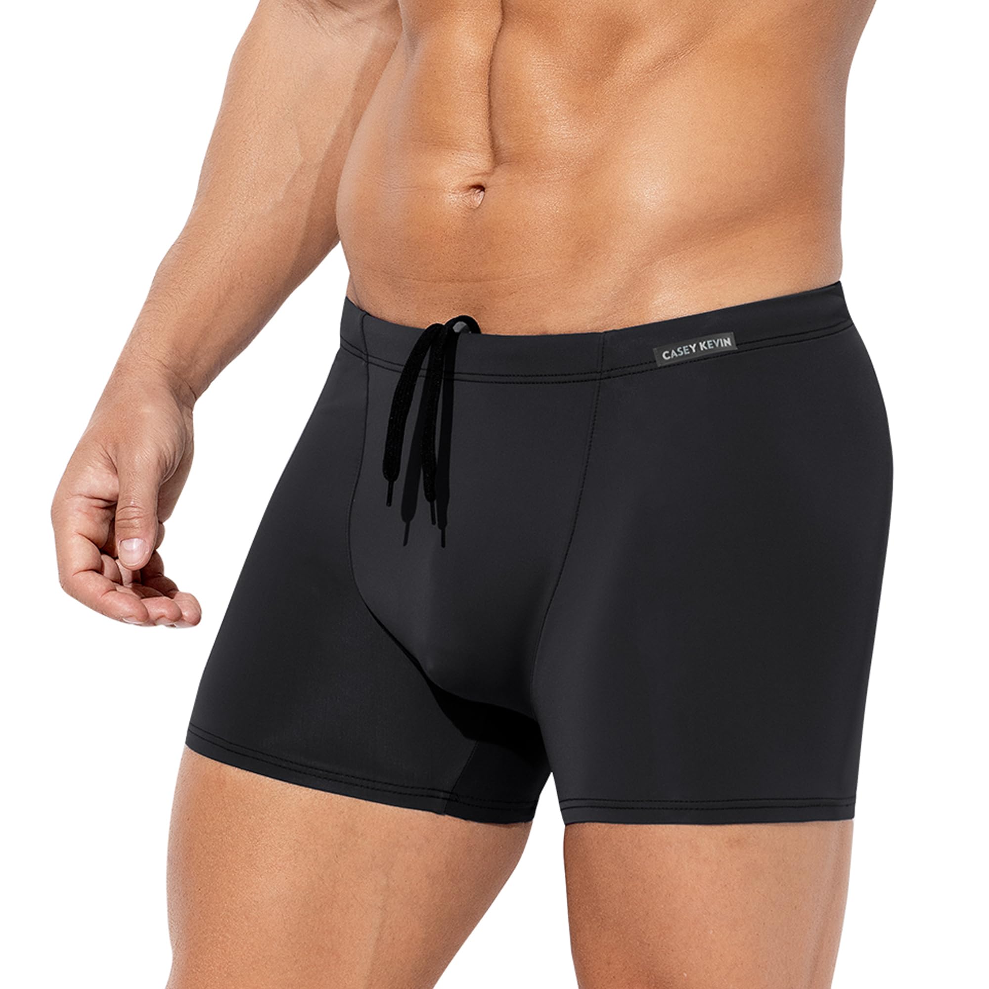Casey Kevin Badehose Herren, Schwimmhose Kurz Eng, Schwimmen Kurze Shorts Schnelltrockend mit Tunnelzug Badeshorts