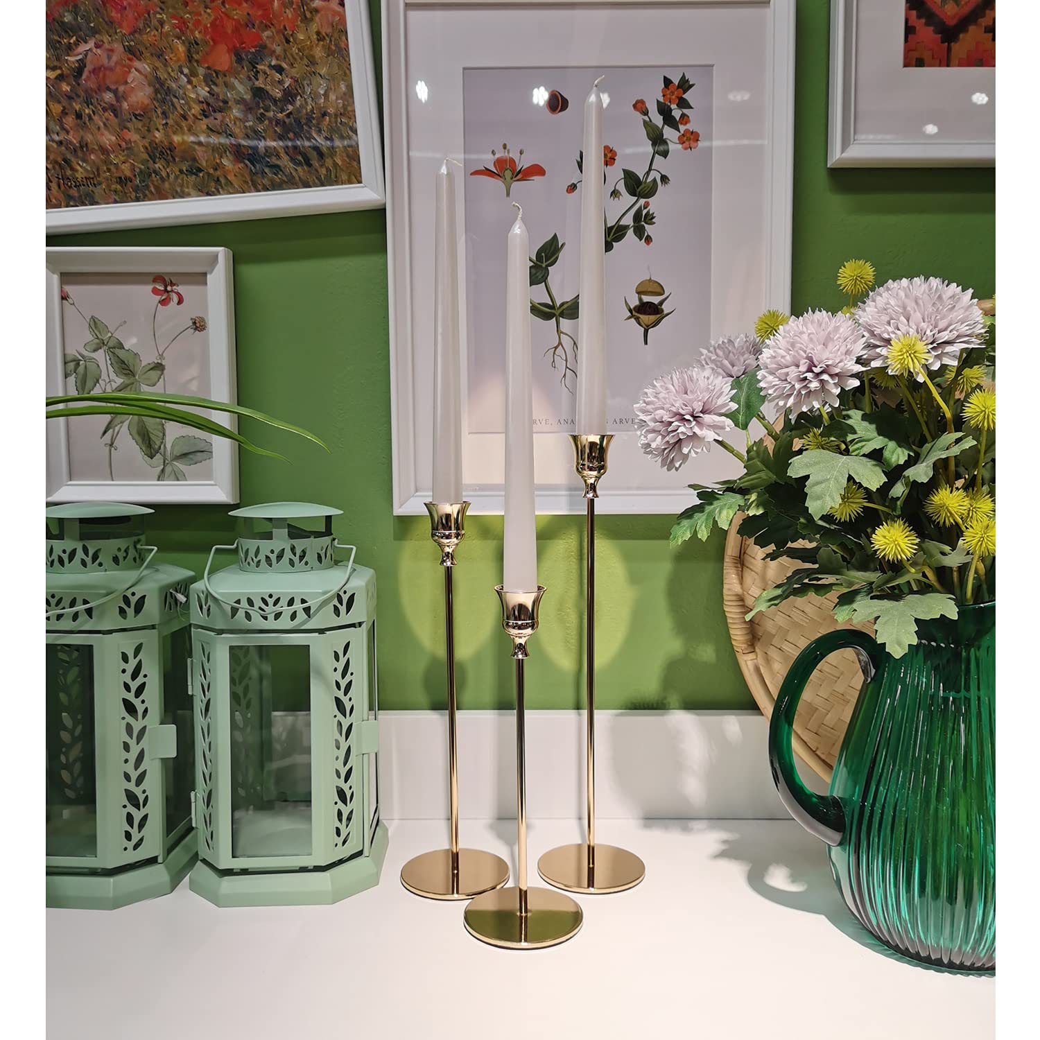 PNAVMG Gold Candlestick Holders Taper Candle Holder, Set of 6-pcs Candle Stick Long Holder Centerpieces Decorations for Table, Mantel, Wedding, Dinning, Party(Candles not Include)