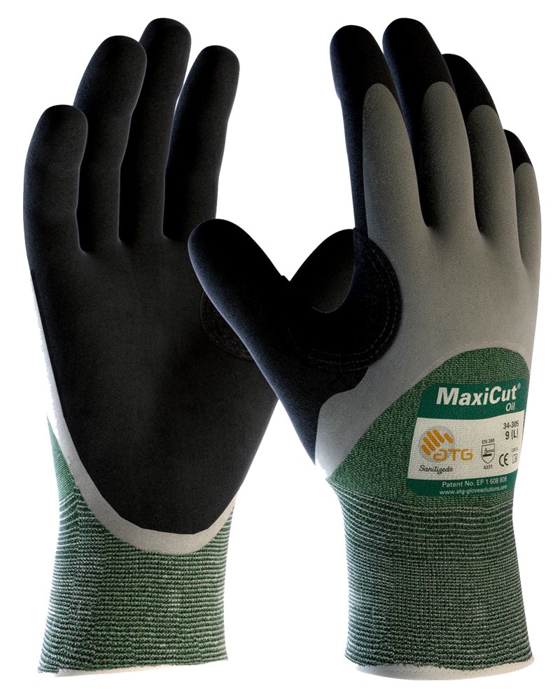 ATG 34305-10B - Guantes anticortes y resistentes a aceites con recubrimiento 3/4 (nivel 3)