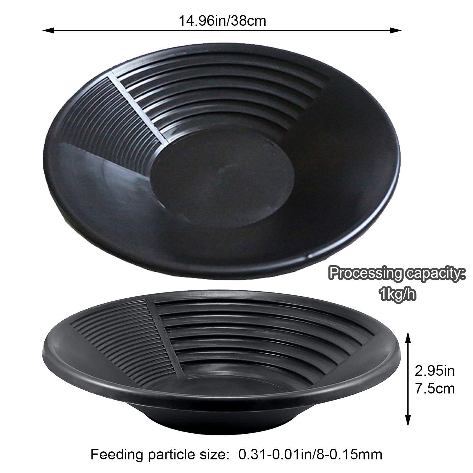 Panning d'or en Plastique, batée de Lavage d'or pour la Prospection minière de pépites, Tamis de Lavage pour la Classification de l'or (38 cm)