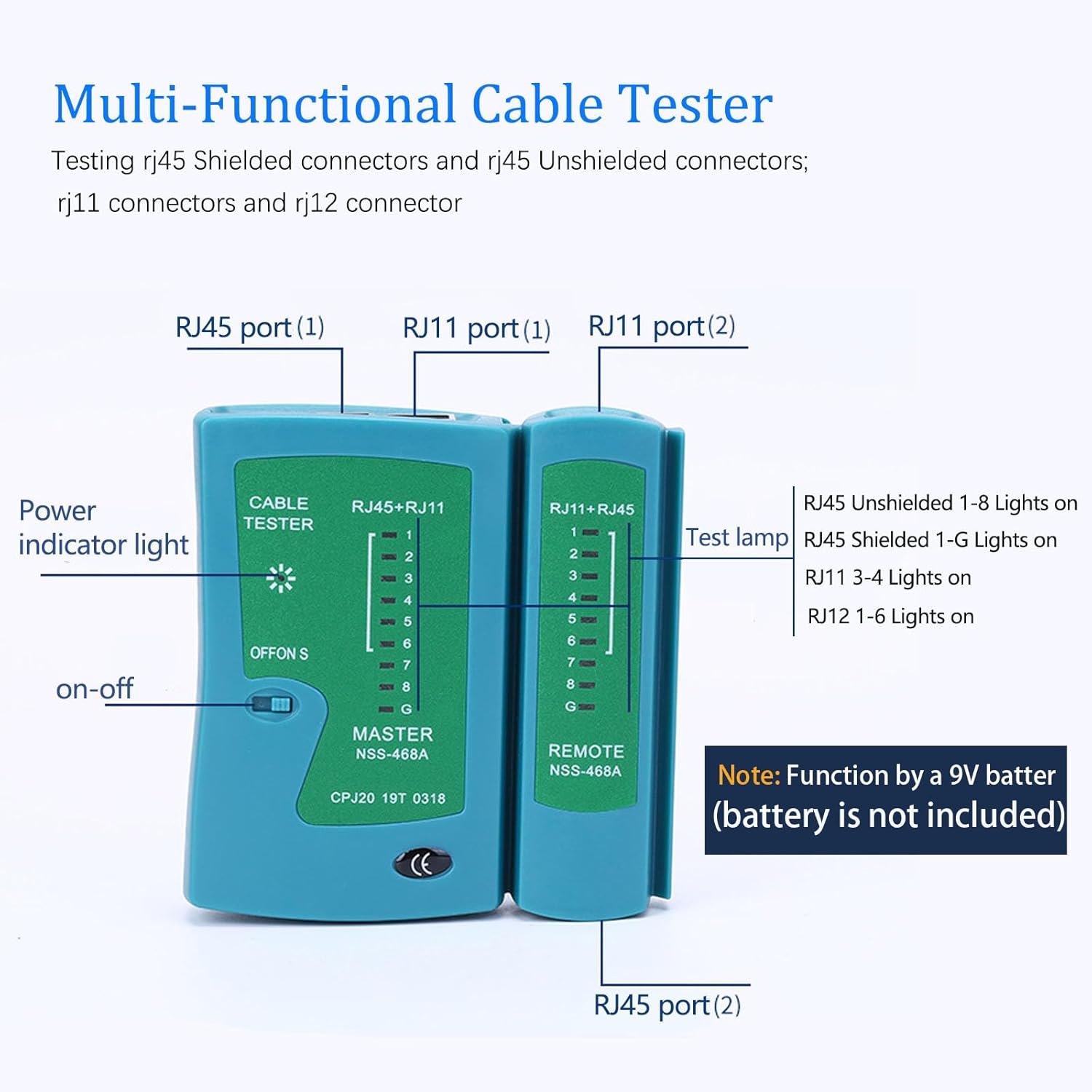 PETECHTOOL RJ45 Crimp Tool Cat6 Cat5e Cat5 Ethernet Crimper Kit for RJ45 RJ12/11 Pass Through Connectors with 50pcs rj45 Cat6 Pass Through Connectors, 50pcs Covers, Wire Stripper; Network Cable Tester