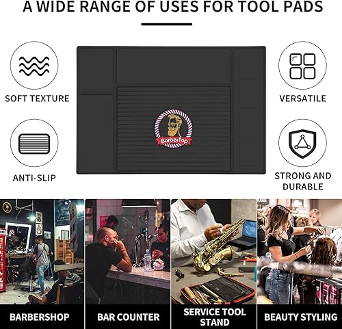 Miniatura 8 de Tapete organizador de herramientas de peluquería tapete de cortadora tapete magnético flexible y antideslizante almohadilla de estación de tira