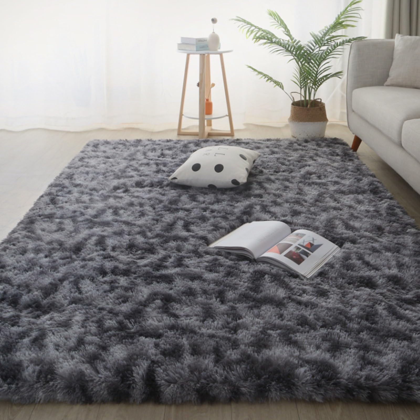 Tapis de salon cosy gris 190x290 pour une chambre douce et moderne