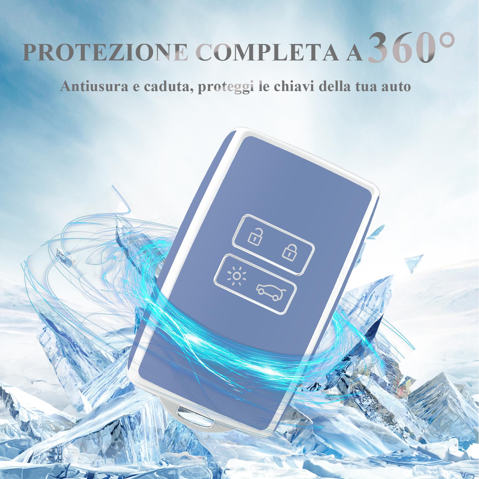 Cover Per Chiave Auto In TPU A 4 Pulsanti: Compatibile Con Renault Clio, Megane, Kadjar, Duster, Protezione Antiurto E Antigraffio (Verde)