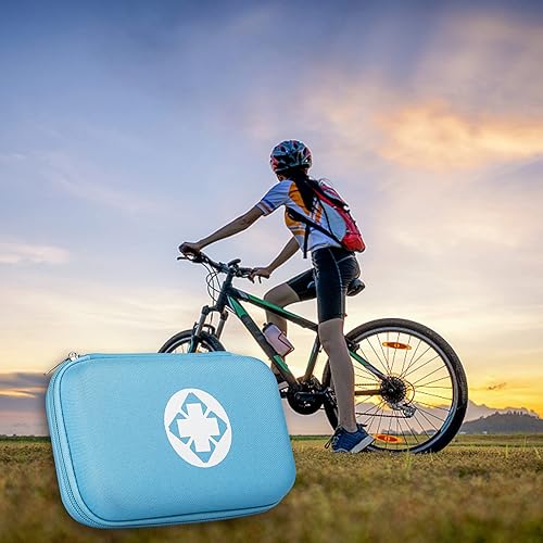 Miniatura 6 de Kit de primeros auxilios de supervivencia para auto-hogar, kit de emergencia, color azul, 273 piezas de equipo, suministros de viaje, set de