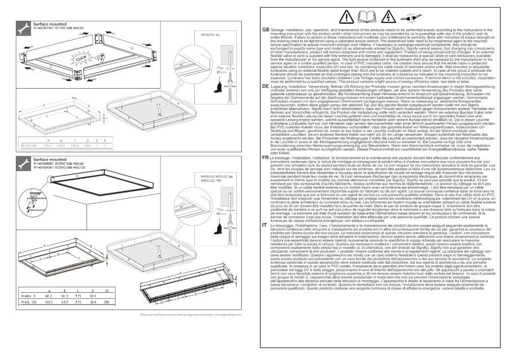 Philips Ledinaire Panel Gen5 RC065B 34S/840 PSU 600x600mm LED Panel de luz, 28W 3400lm 4000K blanco neutro, UGR19 bajo deslumbramiento, haz de 90°, no regulable, IP20/40 lámpara de techo de oficina