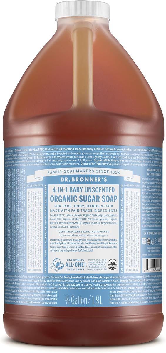 Dr. Bronner’s 4-in-1 Organic Sugar Soap - Baby Unscented