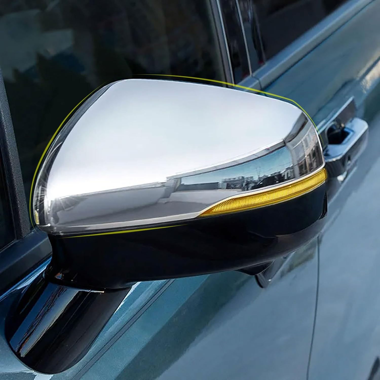 Car Exterior Accessories Compatible With Kia Carnival 2026 2025 2024 2023 2022 Door Rear View Side Mirror Cap Cover Trims ABS 2PCS(Glossy Chrome Style)