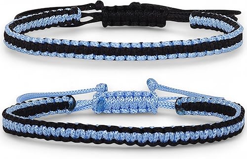 2 pulseras a juego de color rojo y negro para mejores amigos y parejas, regalo para ella, él, cumpleaños, novio, novia, mejores amistades