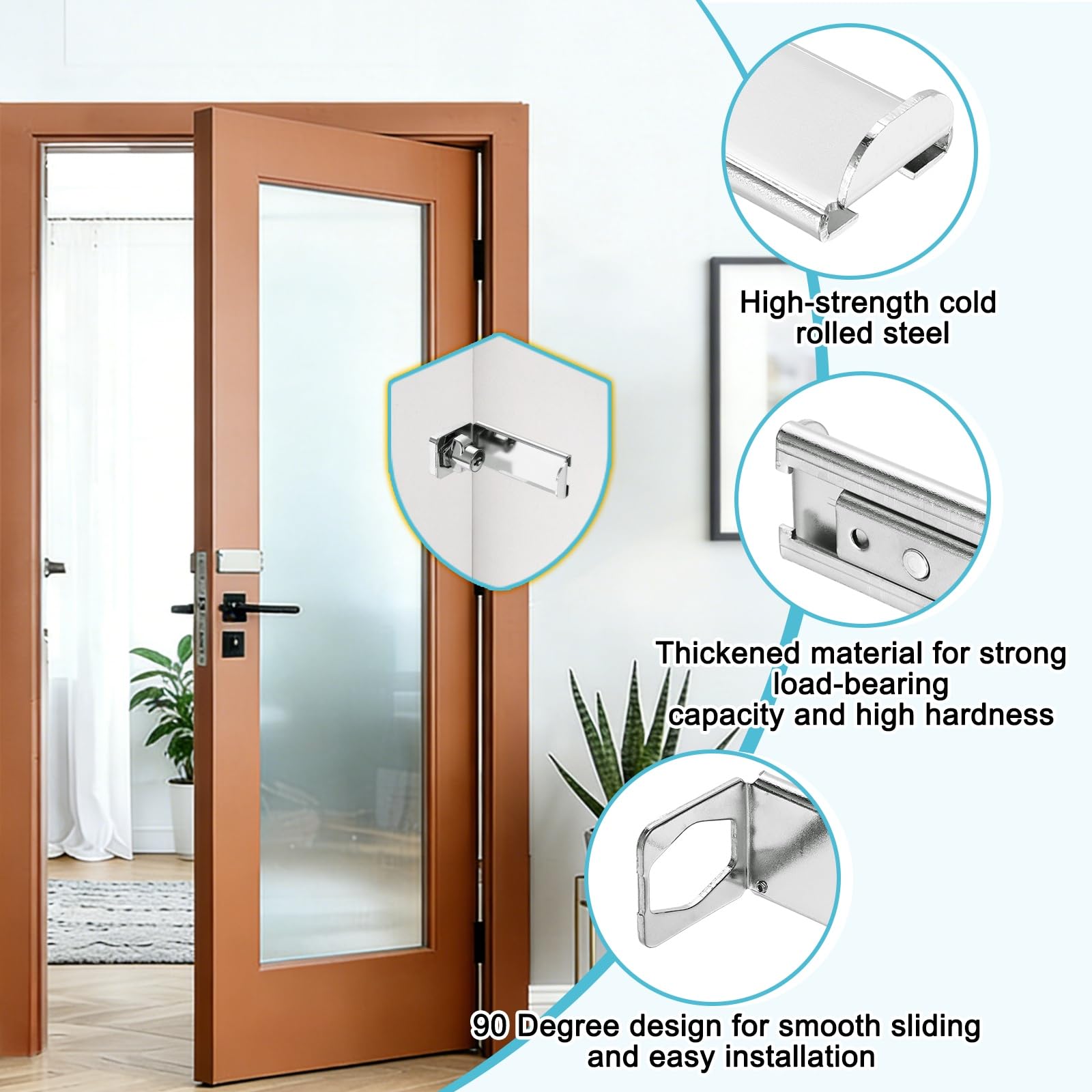 QUARKZMAN 2Pcs Serrature A 90 Gradi Serratura Angolo Retto In Acciaio | Laminato A Freddo, Per Porte Scorrevoli, Con Chiavi, Adatta Per Apertura Versare L'interno, Armadio Capanno