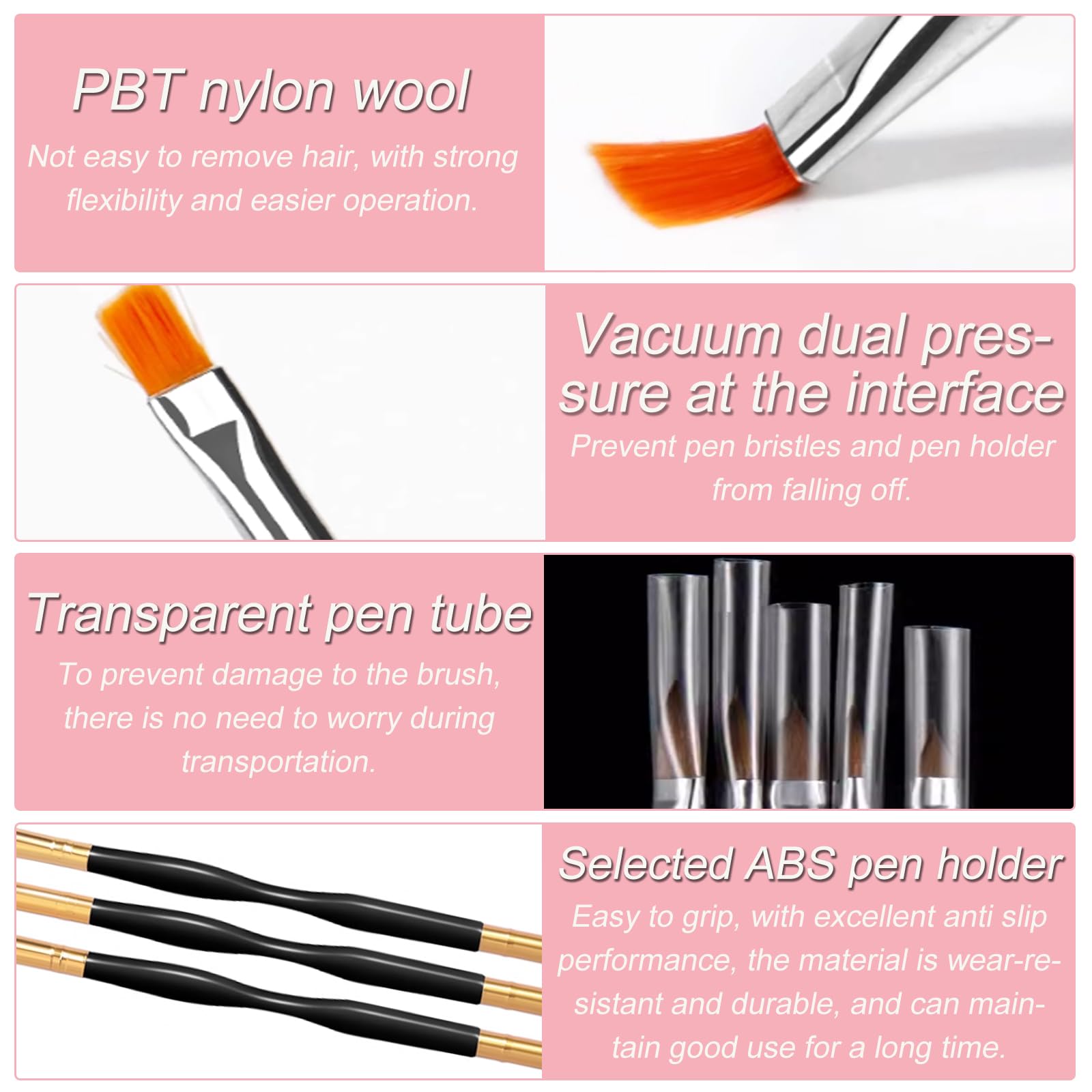 31Pcs Nail Art Brushes Set, Professional Nail Brush Dotting Tools Kit - Image 3