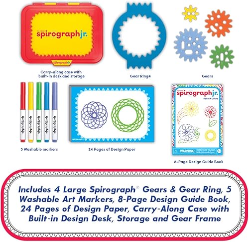 Miniatura 7 de Spirograph Jr. — Jumbo Sized Gears Classic Retro Toy For Spiral Drawing Art Design Toy Kit for Smaller Hands — For Kids Ages 3 and Up