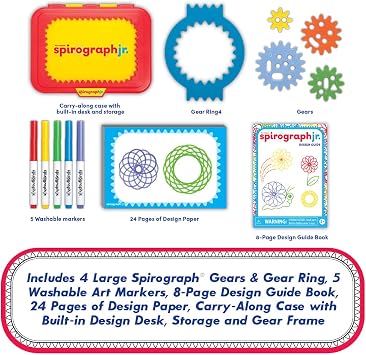 Spirograph Junior Set | Create Amazing Endless Designs | Includes Jumbo Sized Pieces | Creative Arts & Crafts Activity | for Ages 3+