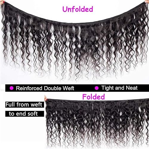 Miniatura 10 de Paquetes húmedos y ondulados, 100% sin procesar, onda de agua, brasileña, 4 paquetes de cabello humano de 12, 14, 16, 18 pulgadas, 10A, extensiones