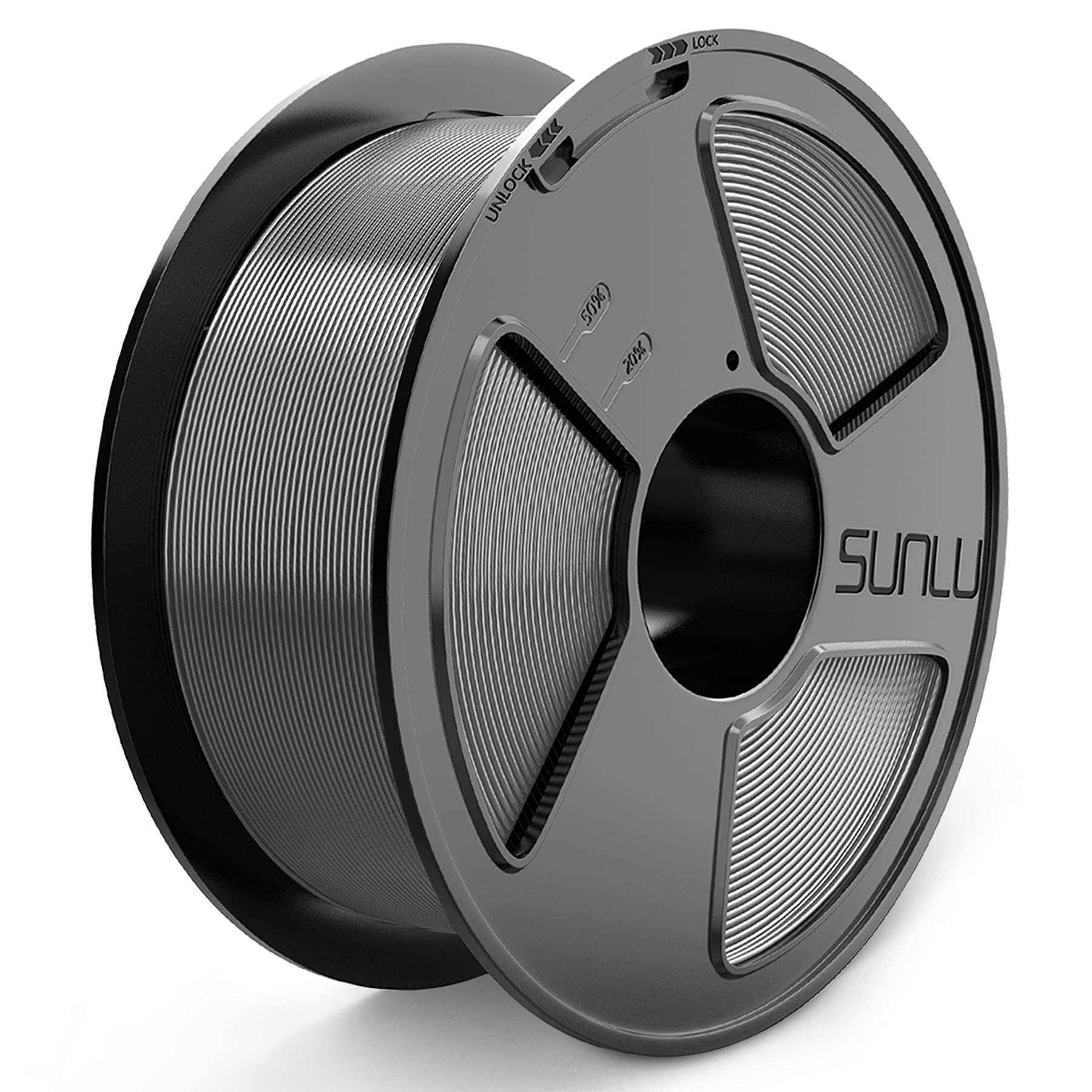 3D Printer Filament, PLA 1.75mm Master Spool, SUNLU PLA 3D Filament, Dimensional Accuracy +/- 0.02 mm, Grey, 1KG