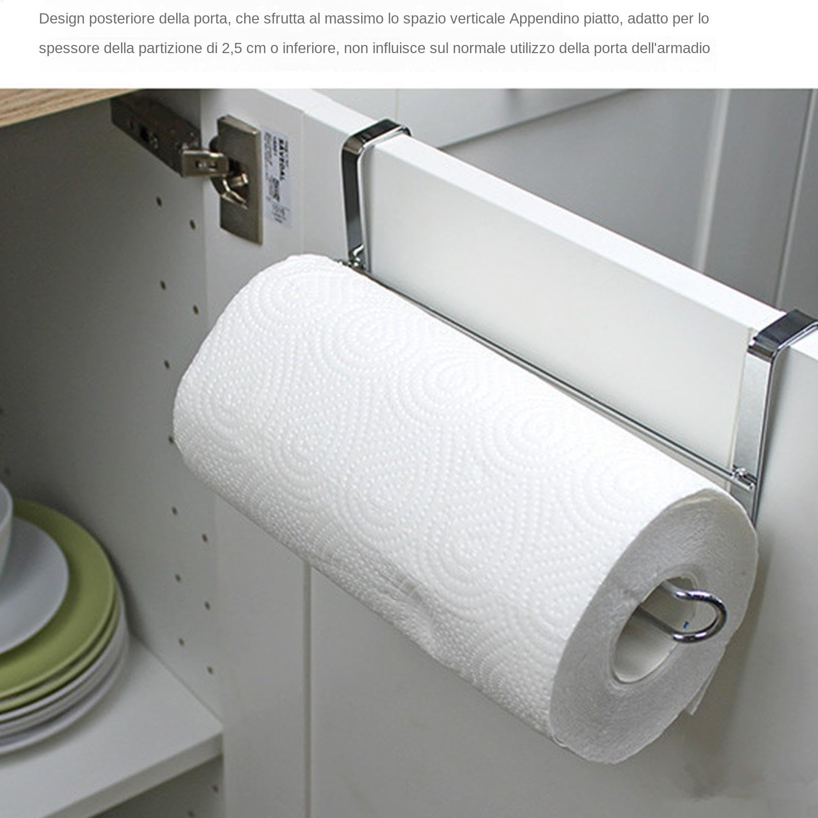 Appuntamento per asciugamano di carta, porta asciugamano delle porte del mobile | Nessun rack per organizzatore di stoccaggio del tessuto per punzonatura | Gancio organizzatore di asciugamani di carta