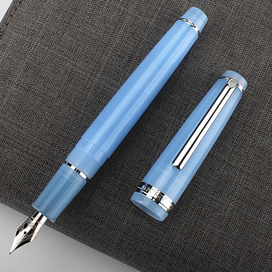Ranvi 3 PCS Jinhao 82 Fountain Pen Purple, Blue and Pink Acrylic, Iridium Fine Nib Gold Trim with Converter Set - Image 3