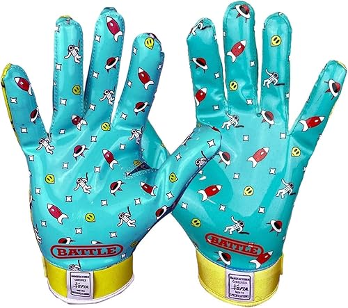 Miniatura 3 de Battle Sports Alien Cloaked Wide Receiver Guantes de fútbol - Guantes de agarre ultra
