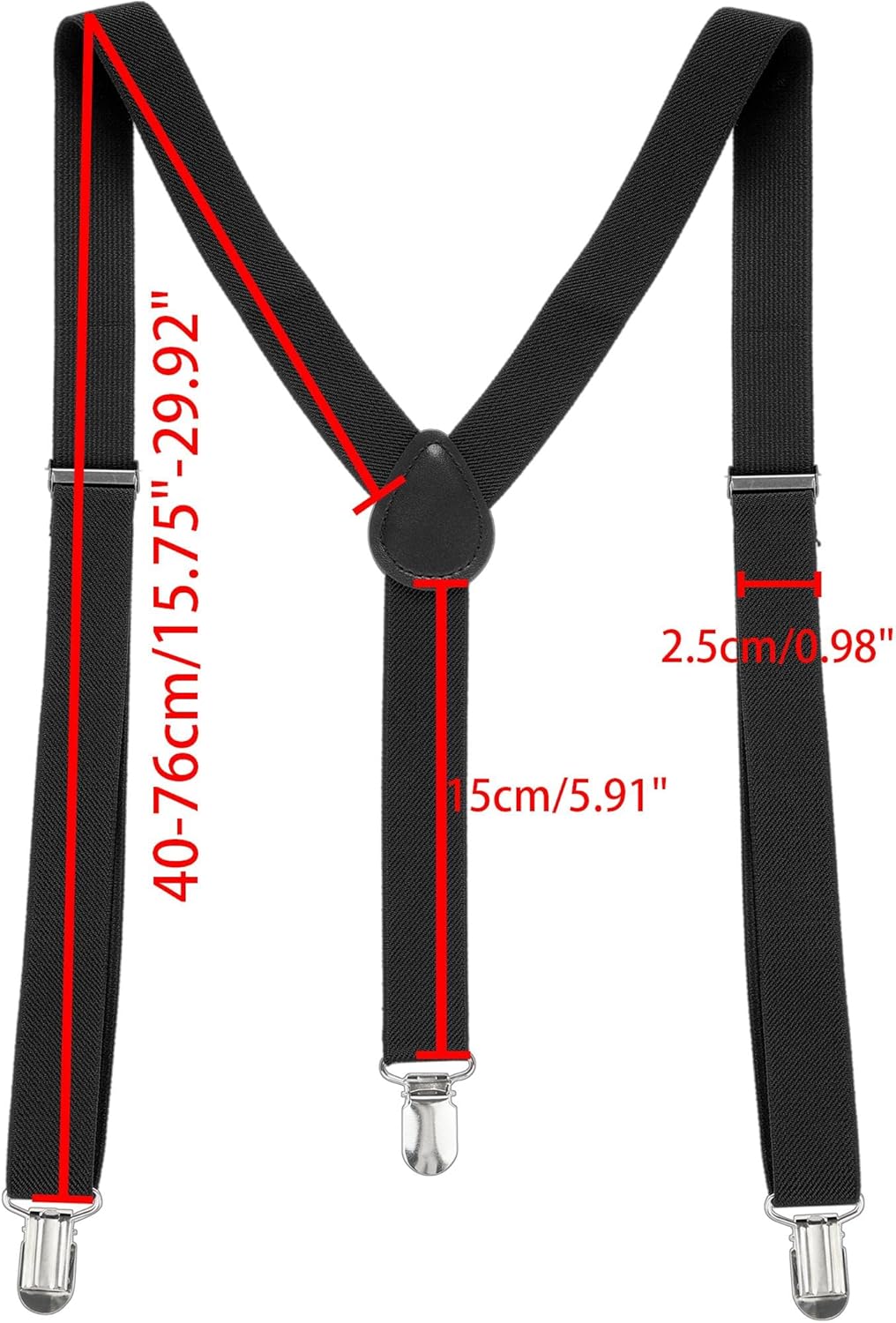 Allegra K Women's Suspenders Metal Clips Adjustable Elastic Band Y Shaped Suspender - Image 5