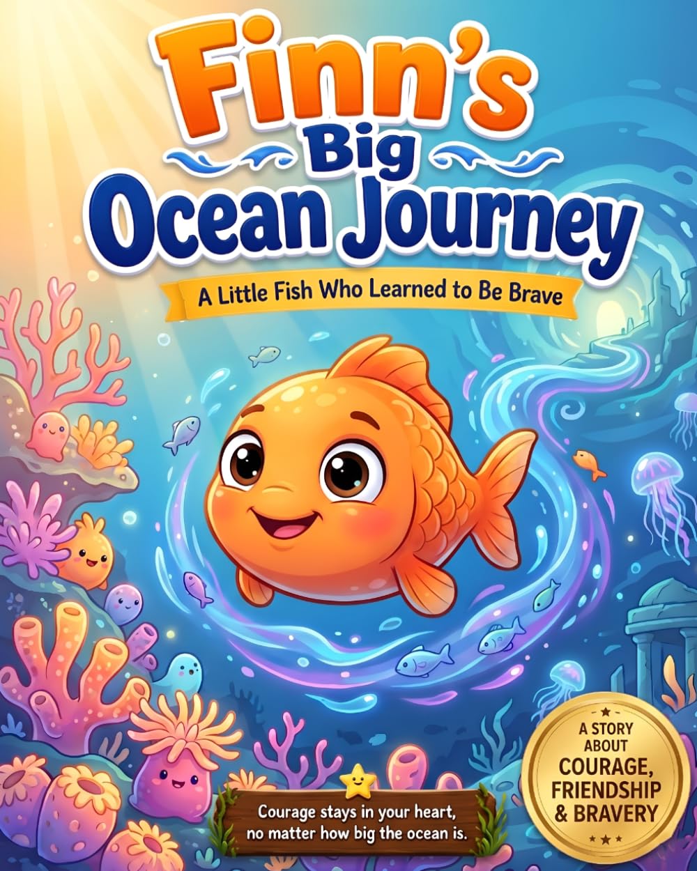 Finn's Big Ocean Journey: A Little Fish Who Learned to Be Brave (Story book for kids)
