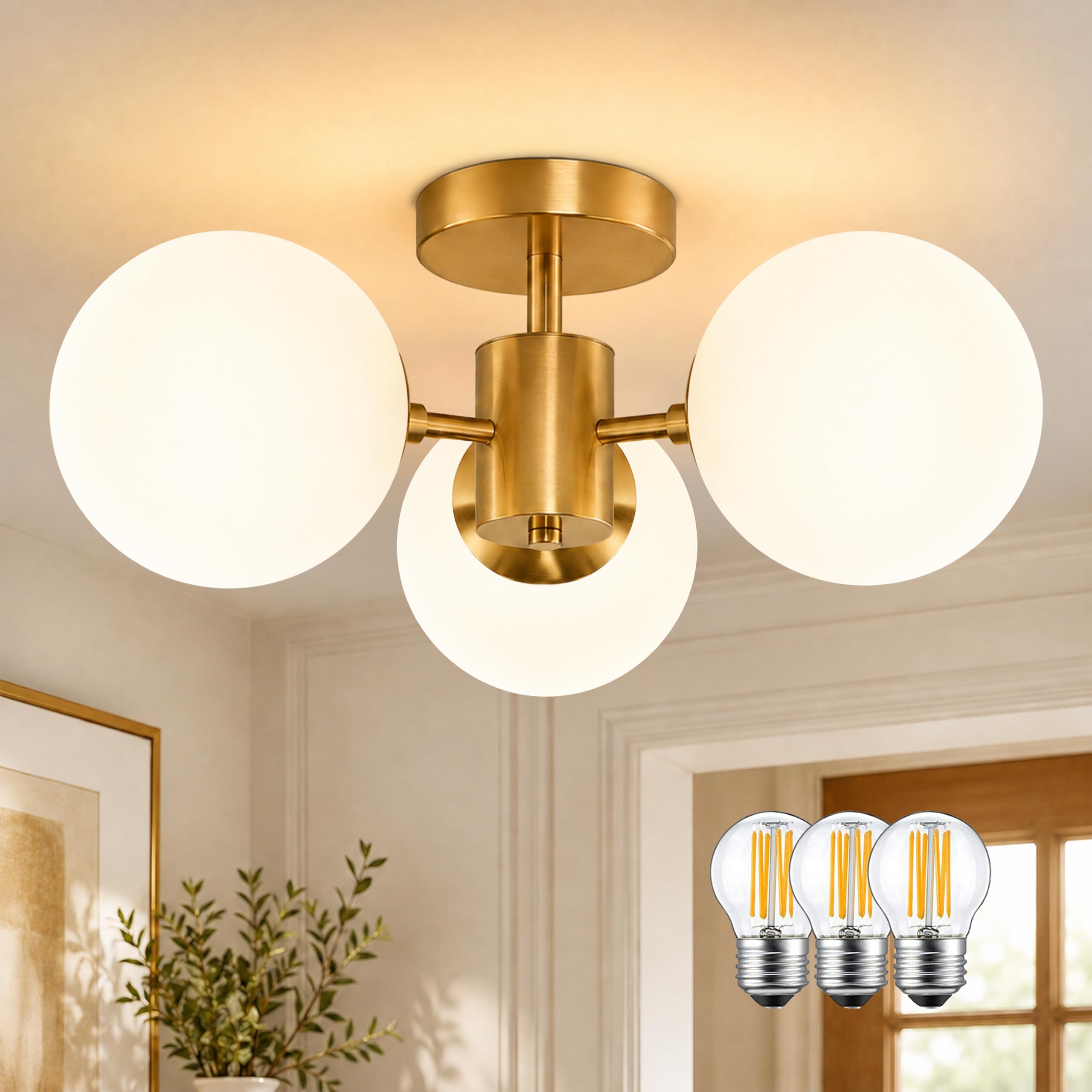Photo 1 of Bagood Mid Century Modern 19" Globe Ceiling Light