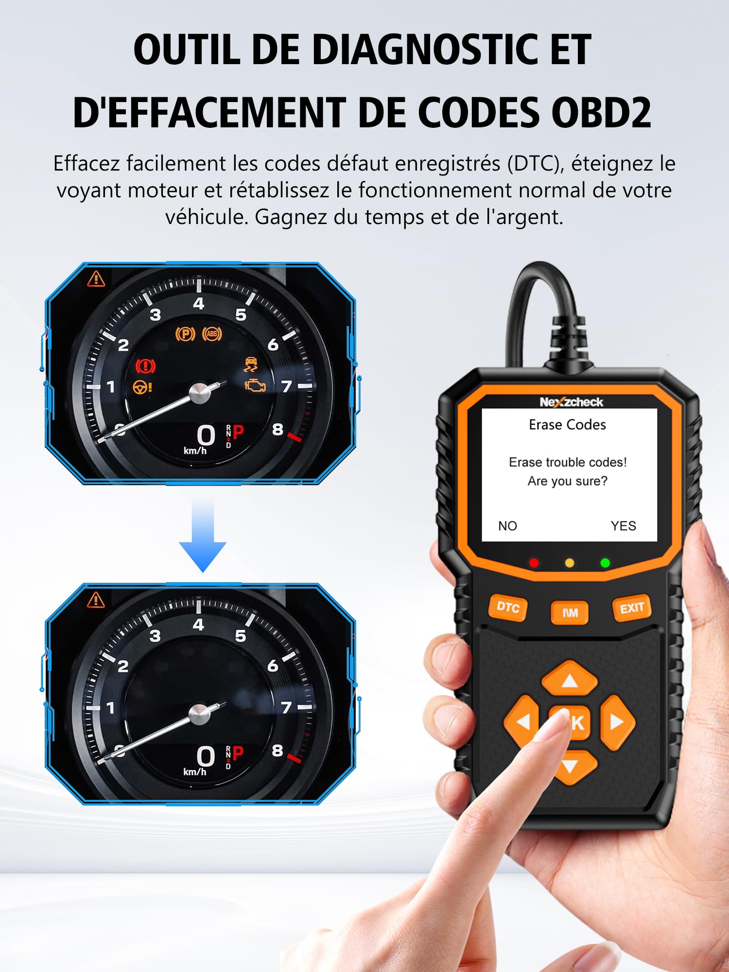 OBD2 Diagnostic Valise Voiture Auto: OBD Valise Diagnostique Auto Multimarque Français Fonctions Complètes OBD2 - Lecteur de Codes Erreur Moteur pour BMW Peugeot VW Audi Tous Véhicules Compatibles OBD