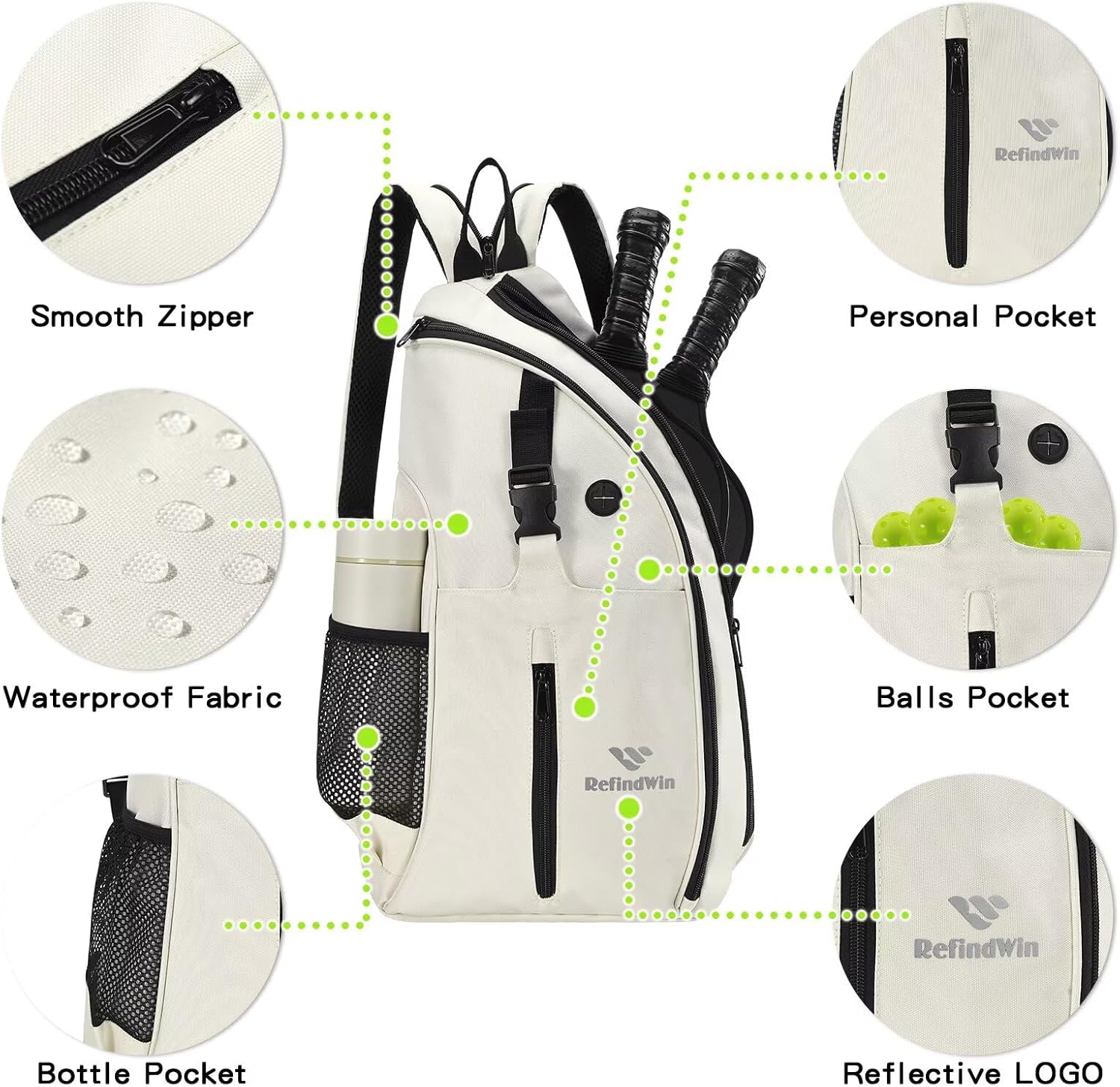 Pickleball Bag for Women Men Pickle Ball Backpack,Adjustable Sling Bag/Backpack for Tennis & Pickleball