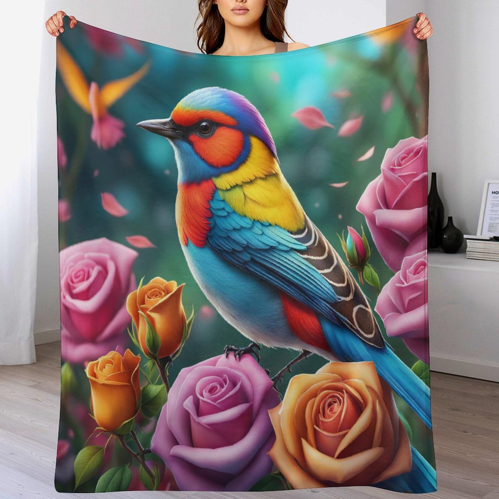 Couverture oiseau en flanelle premium, un plaid douce et solide pour habiller votre lit