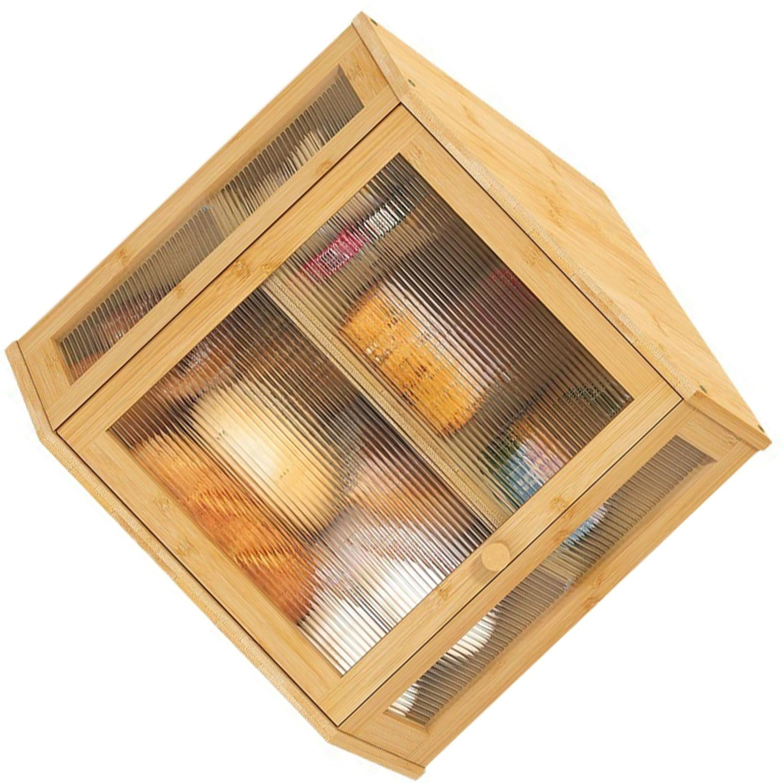 Stalk Wood Bread Storages Container for Corners Kitchen Easy Assembly Cleaning and Innovation Maintaining Traditional Boxes