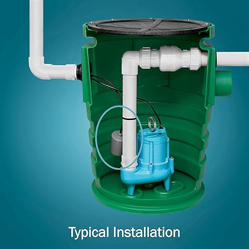 Miniatura 5 de Little Giant RFSN-16 115 voltios, máximo 15 amperios - 34 HP, interruptor de flotador atado con bomba hacia abajo para sistemas de estanque,