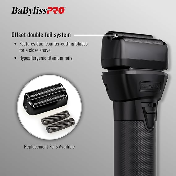 BaBylissPRO FXONE BLACKFX Double Foil Razor Metal