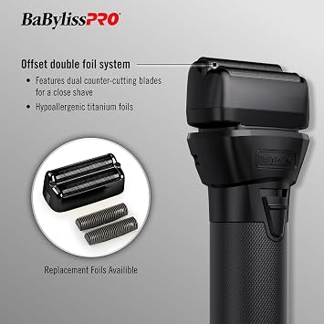 BaBylissPRO FXONE BLACKFX Double Foil Razor Metal