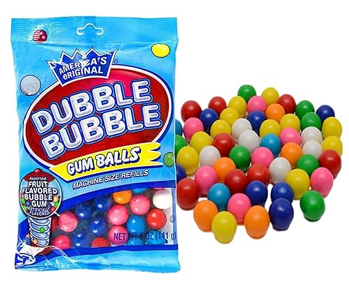 Miniatura 3 de Dubble Bubble - Bolas de goma de mascar de algodón con sabor a azúcar y fruta, paquete de 2 bolsas  Ideal para máquina de bolas de goma, fiesta