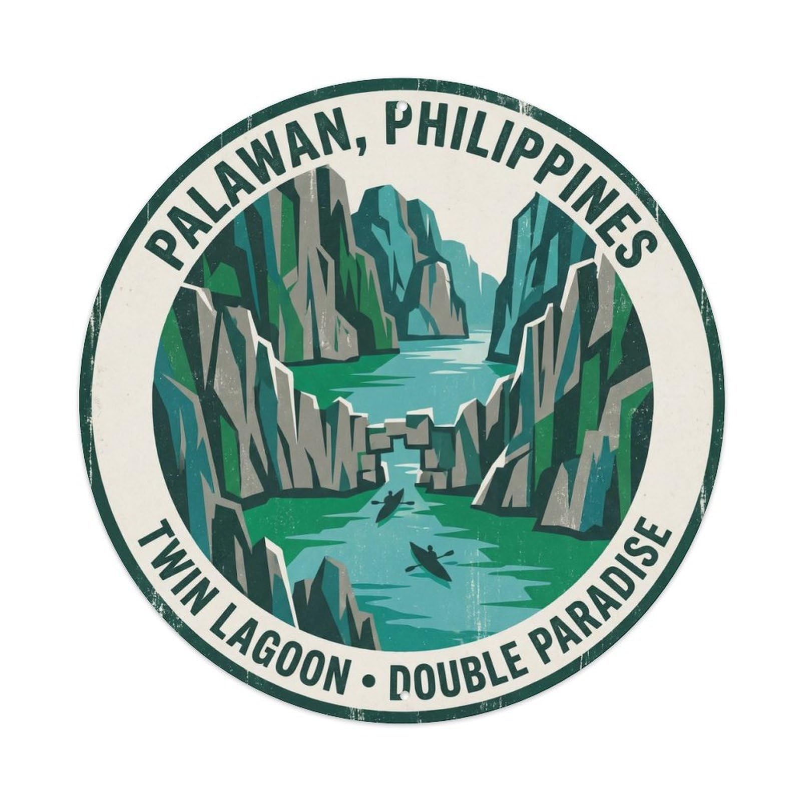 Palawan Twin Lagoon Lake El Nido Island Hopping Metal Tin Sign